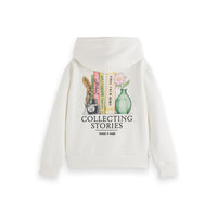Scotch Shrunk Off White Zip Through Hoodie