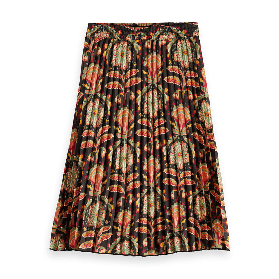 Scotch Shrunk Printed Pleated Midi Skirt