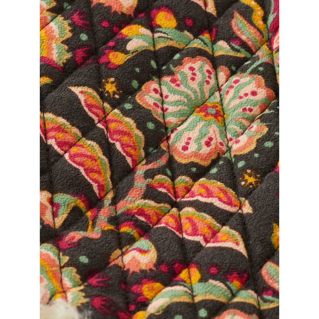 Scotch Shrunk Flower Printed Gilet With Faux Fur