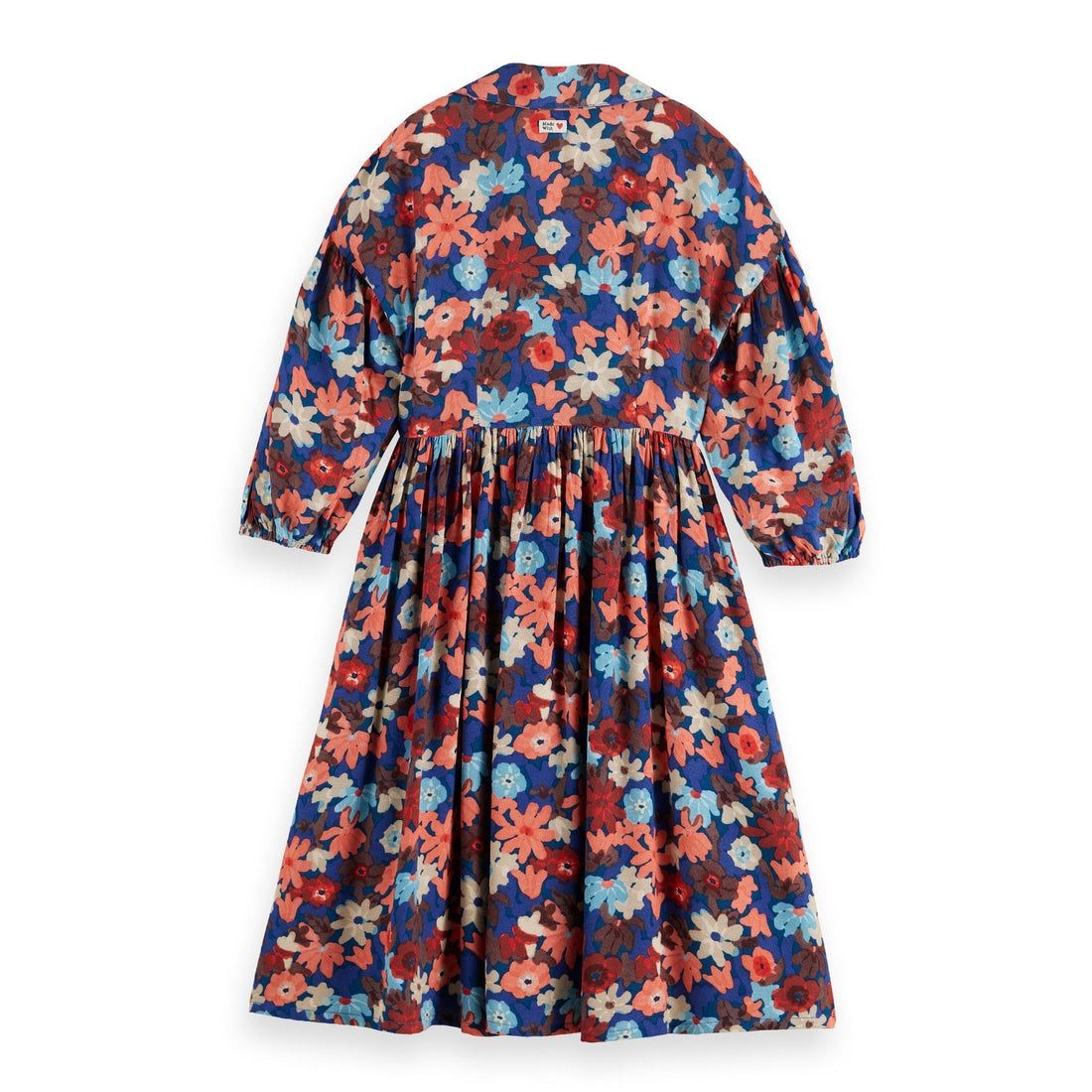 Scotch Shrunk Blue Floral Printed Viscose Midi Dress
