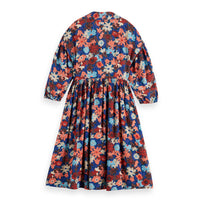 Scotch Shrunk Blue Floral Printed Viscose Midi Dress