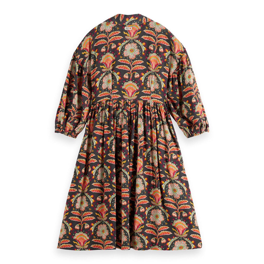 Scotch Shrunk Green Flower Printed Viscose Midi Dress