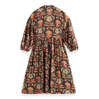 Scotch Shrunk Green Flower Printed Viscose Midi Dress