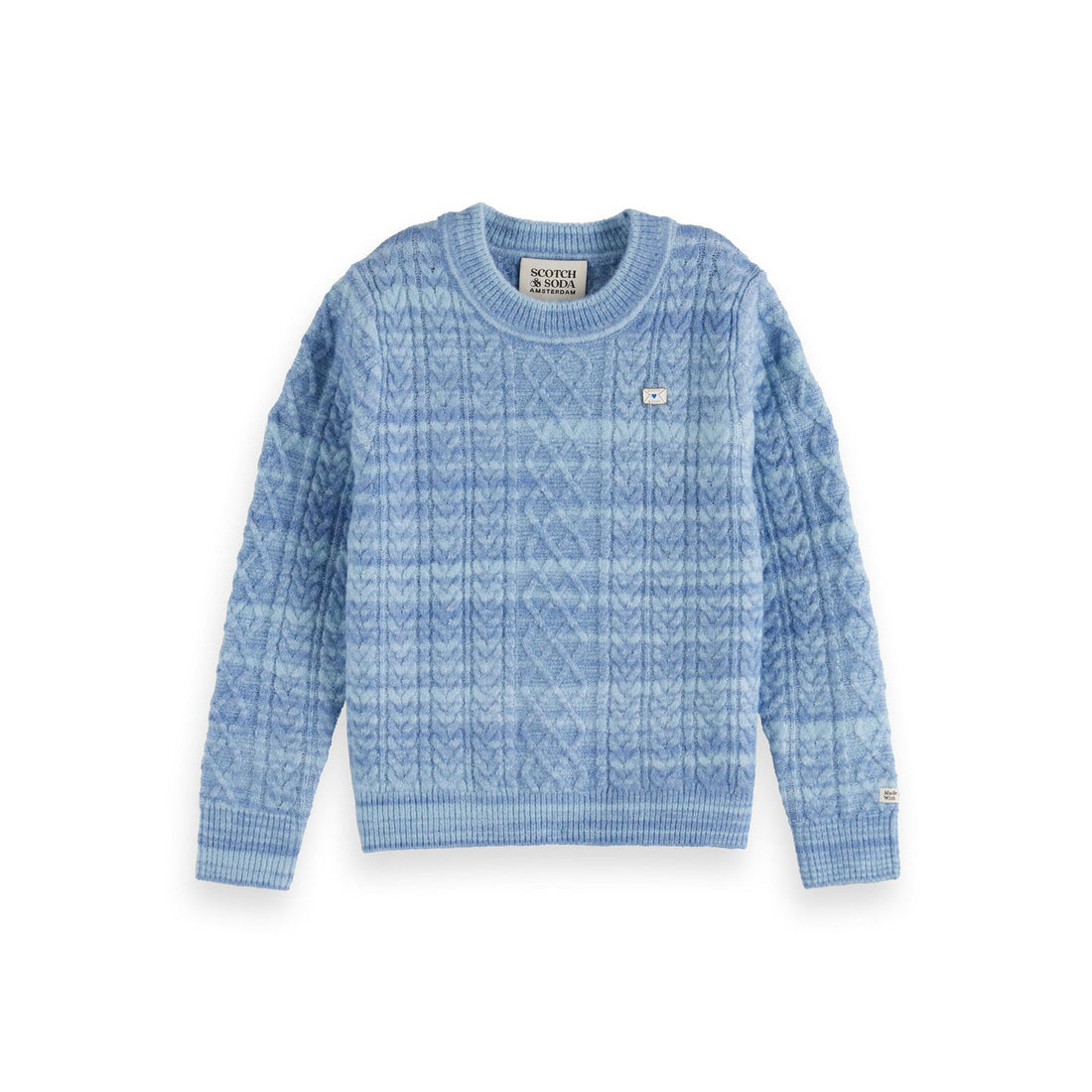 Scotch Shrunk Blue Space Dyed Cable Knit