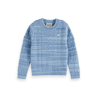 Scotch Shrunk Blue Space Dyed Cable Knit
