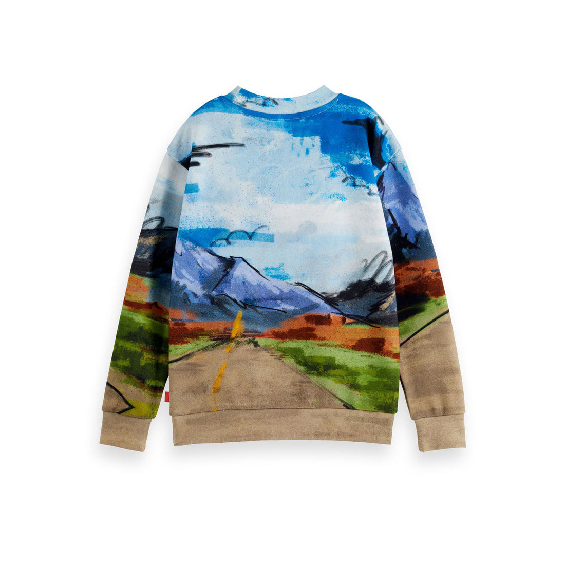 Scotch Shrunk Road Print Placed Artwork Sweatshirt