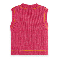 Scotch Shrunk Pink Triple Yarn V-Neck Vest