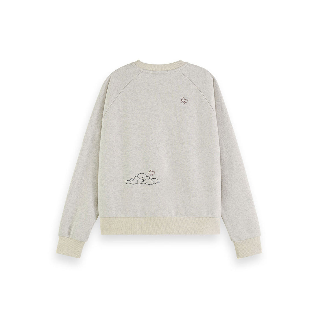 Scotch Shrunk Grey Embroidered Raglan Sweatshirt