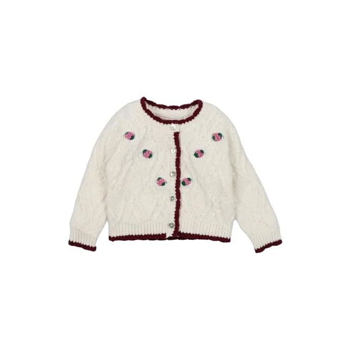 The New Society Whisper White Orla Baby Cardigan