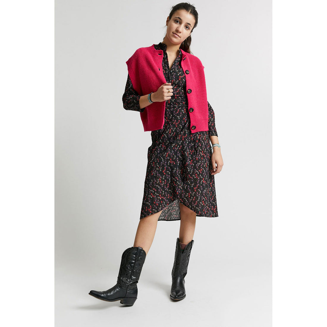 Indee Fluo Pink Osiris Sleeveless Cardigan