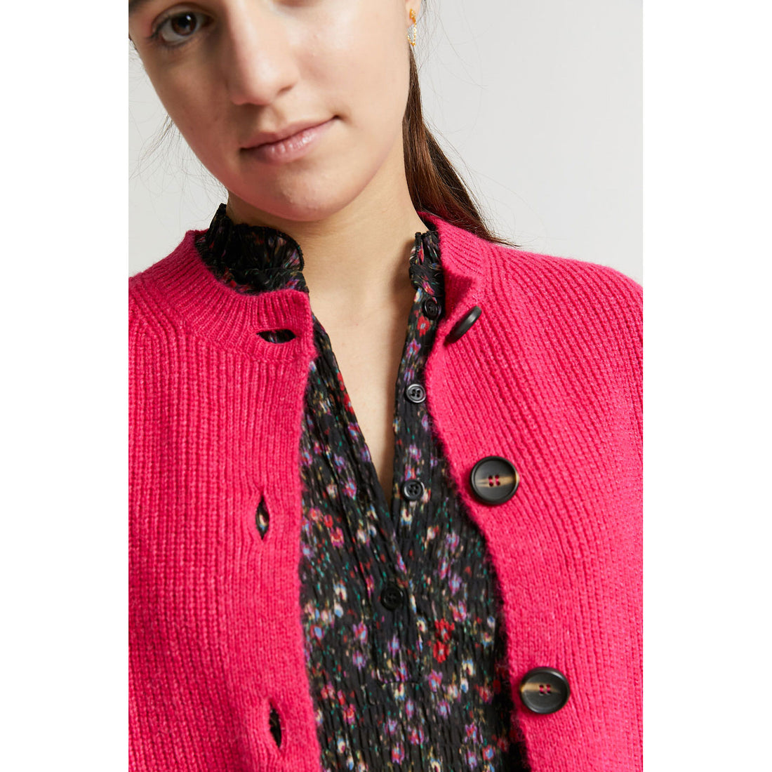 Indee Fluo Pink Osiris Sleeveless Cardigan
