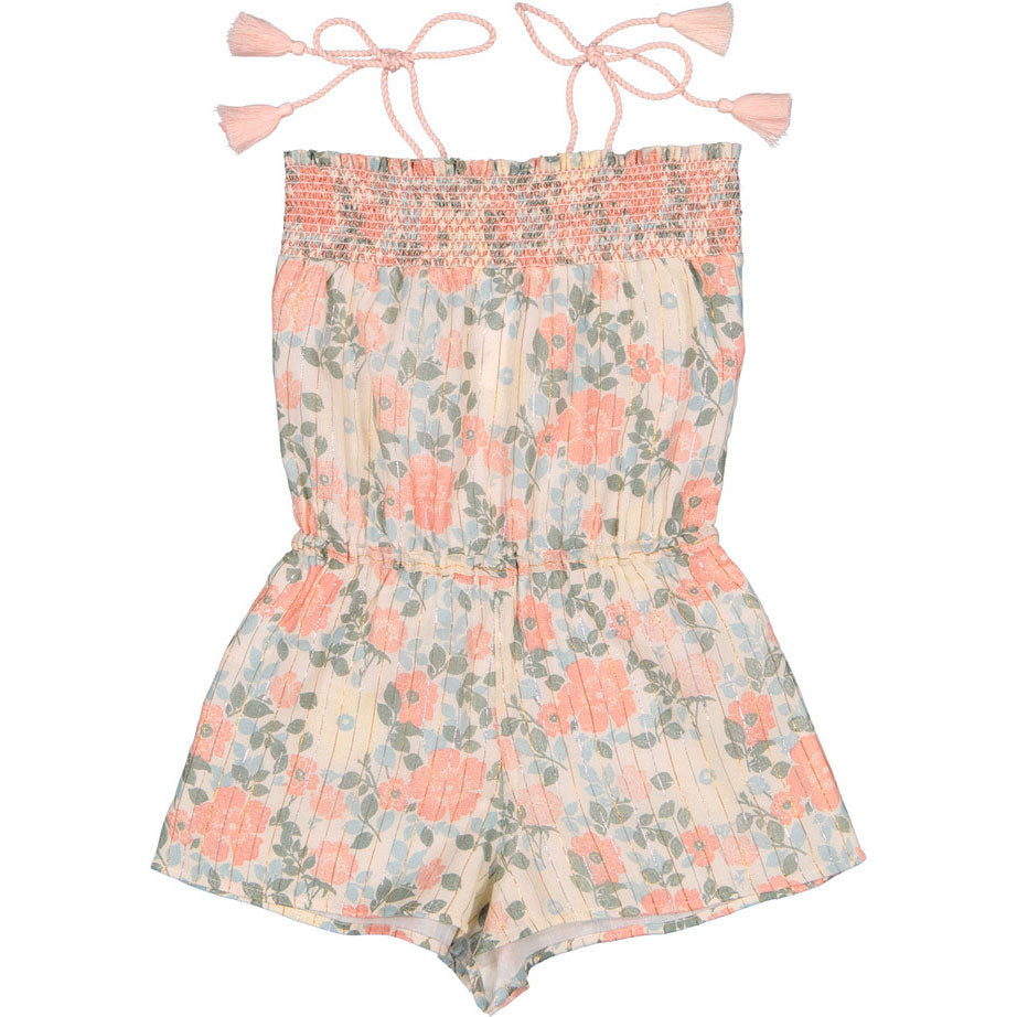Louis Louise Pink Lurex Vintage Flower Melaine Overall