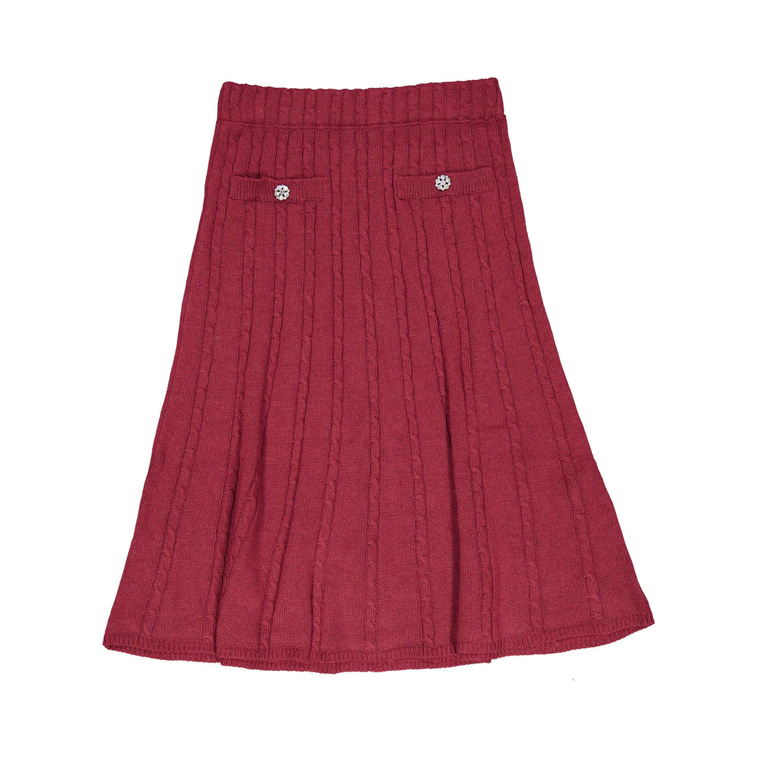 Mimisol Bordeaux Wool Long Knit Skirt