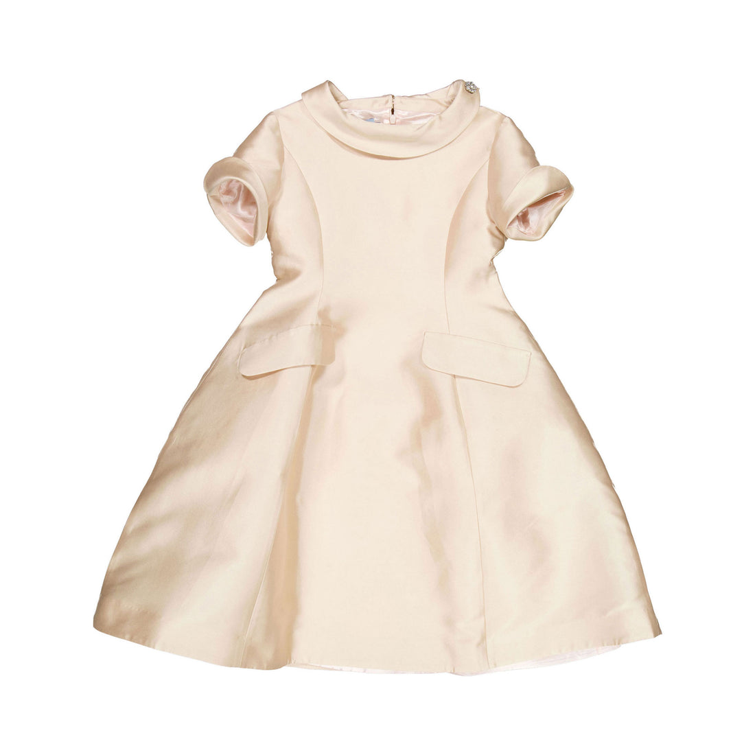 Mimisol Salmon Embellished Long Mikado Dress