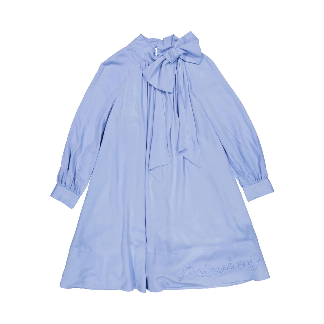 Mimisol Light Bue Logo Embroidered Long Vaiella Dress