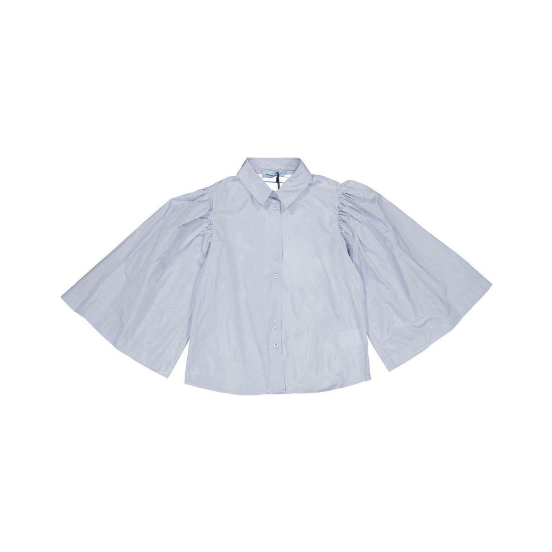 Mimisol Light Blue Volant Sleeve Taffeta Shirt