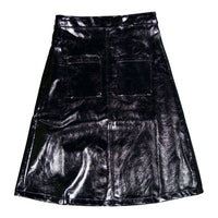Estee Black Leather Pocket Front Skirt