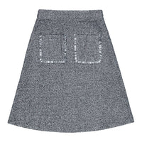 Estee Grey Tweed Pocket Front Skirt