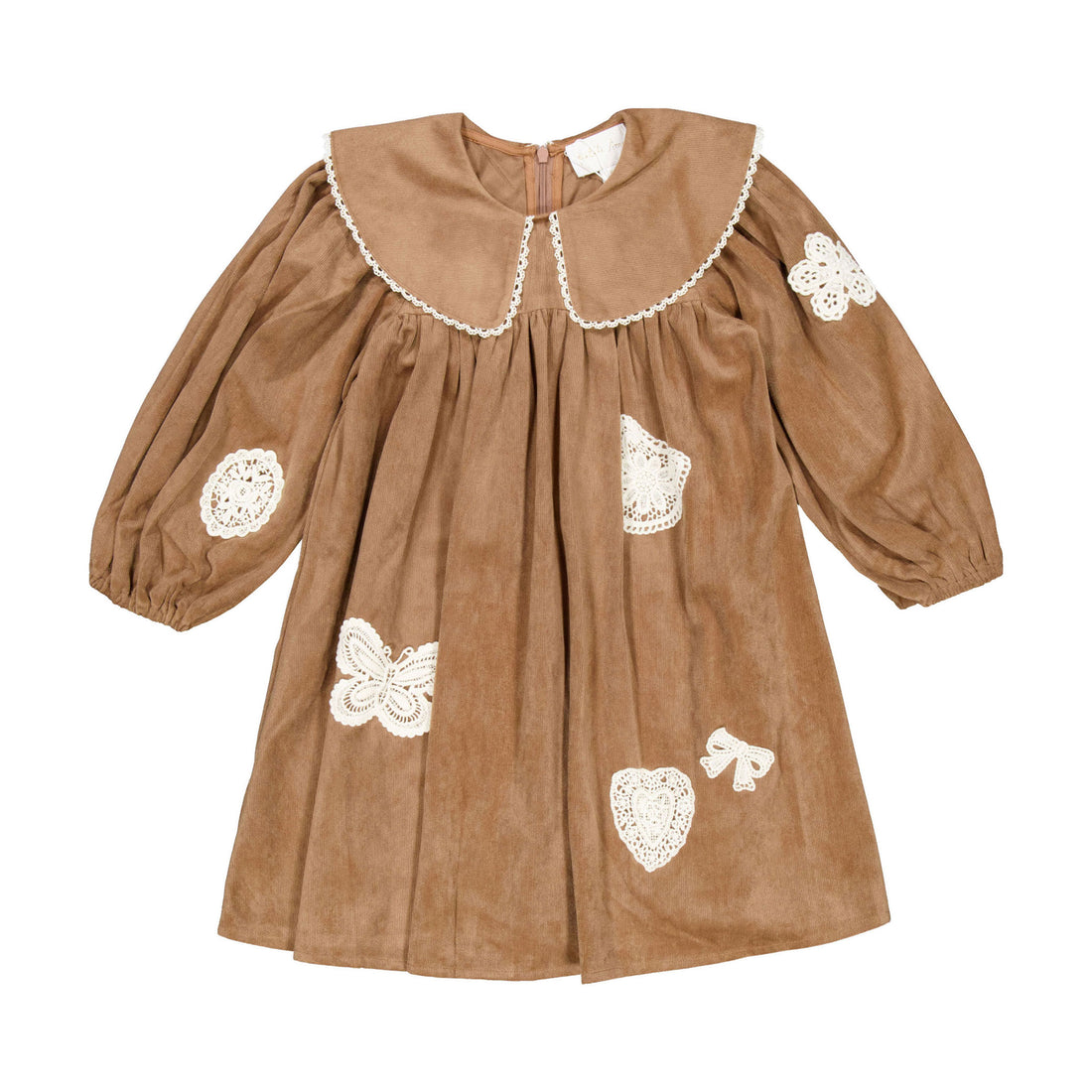 Petite Amalie Caramel Scattered Applique Cord Dress