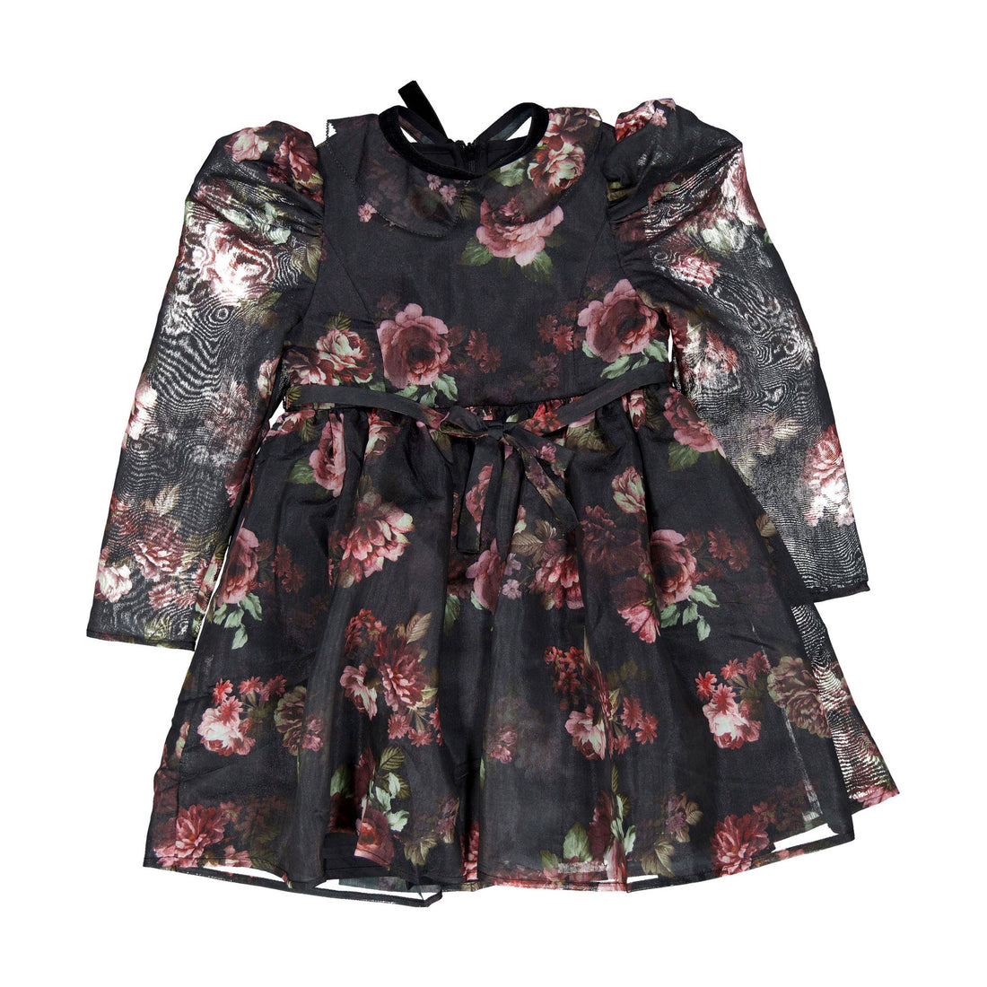 Petite Amalie Black Floral Organza Dress