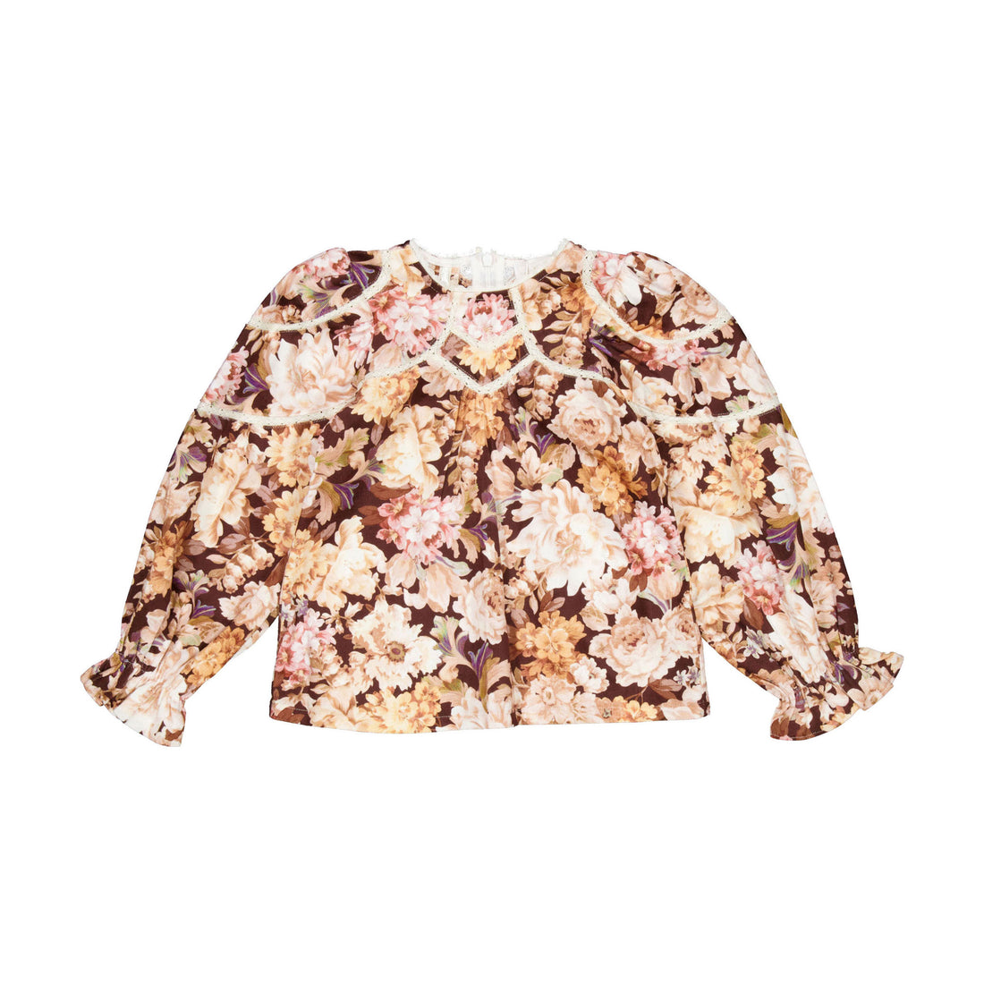 Petite Amalie Winter Bloom Print Cord Blouse