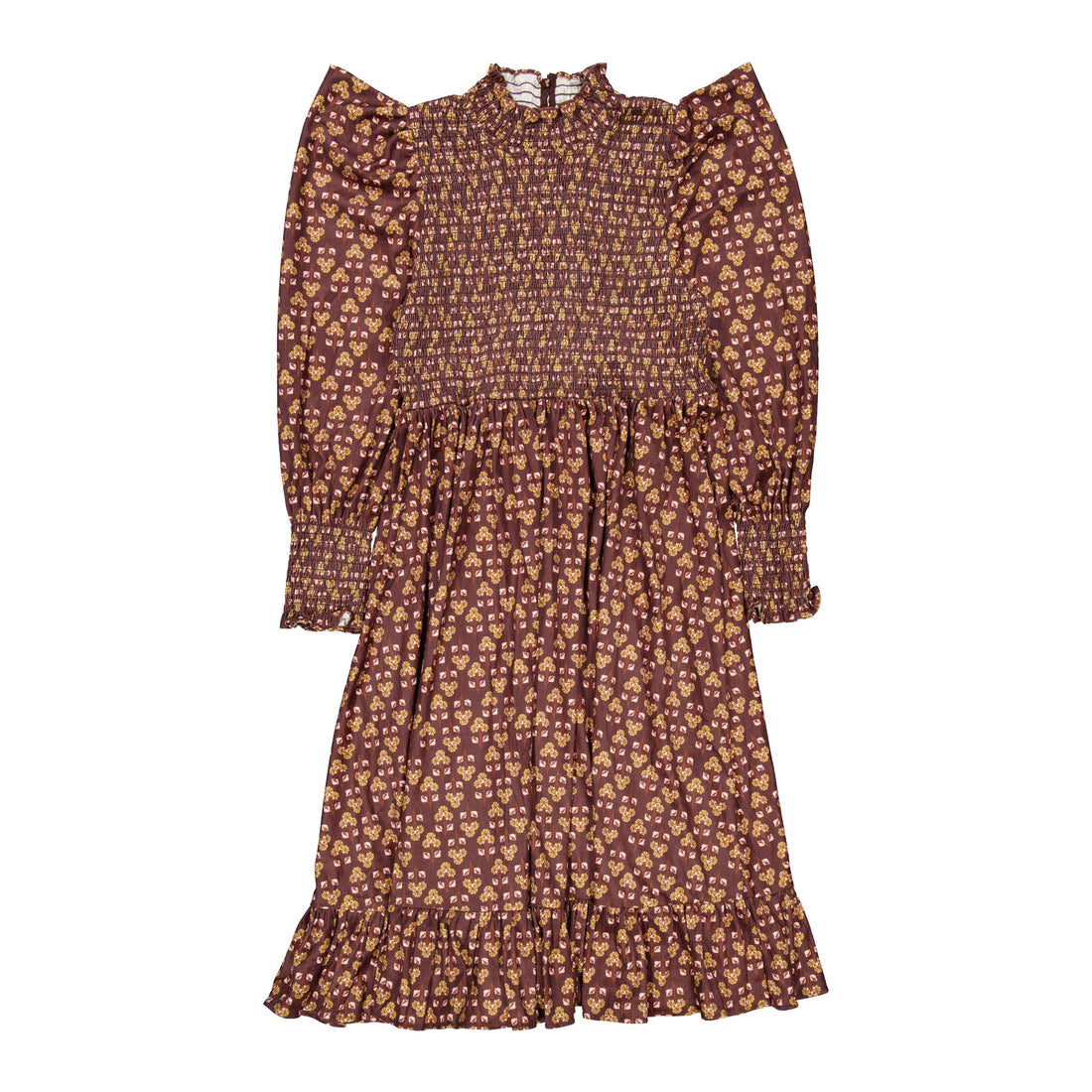 Steph Wallpaper Printed Cord Shirred Dress