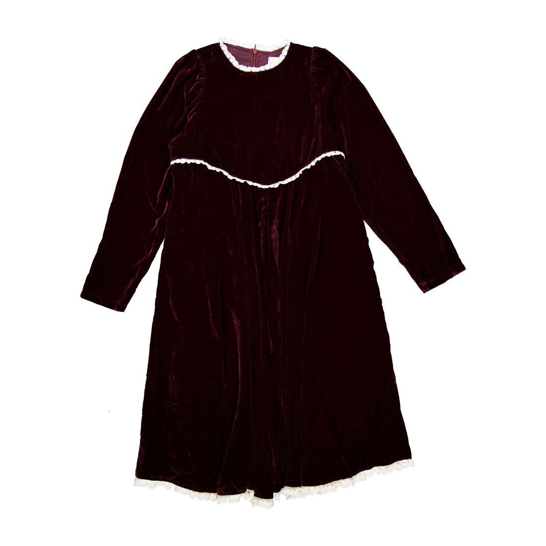 Petite Amalie Blackcurrent/ Cream Peep Velvet Dress