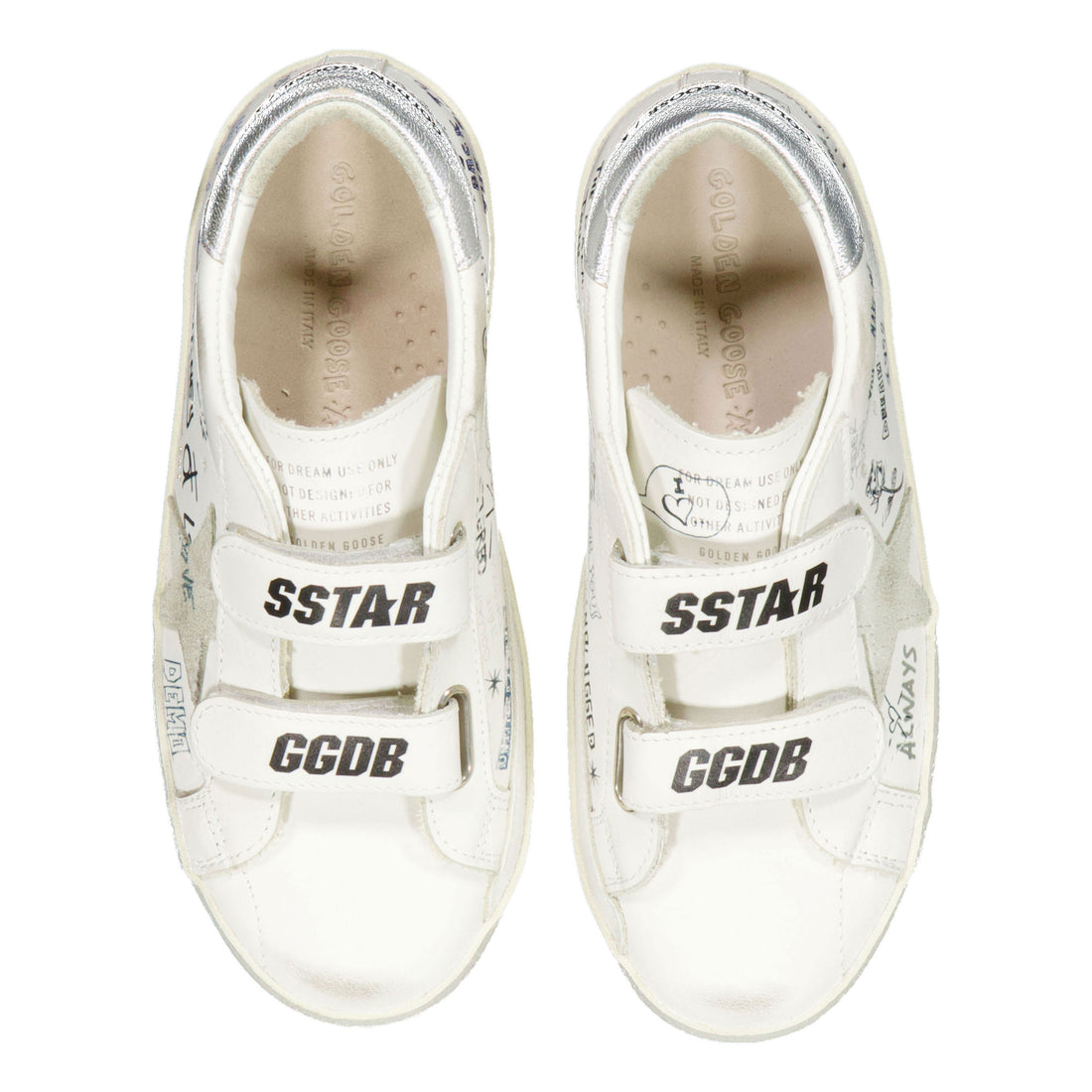 Golden Goose White/Ice/Silver Old School Sneaker