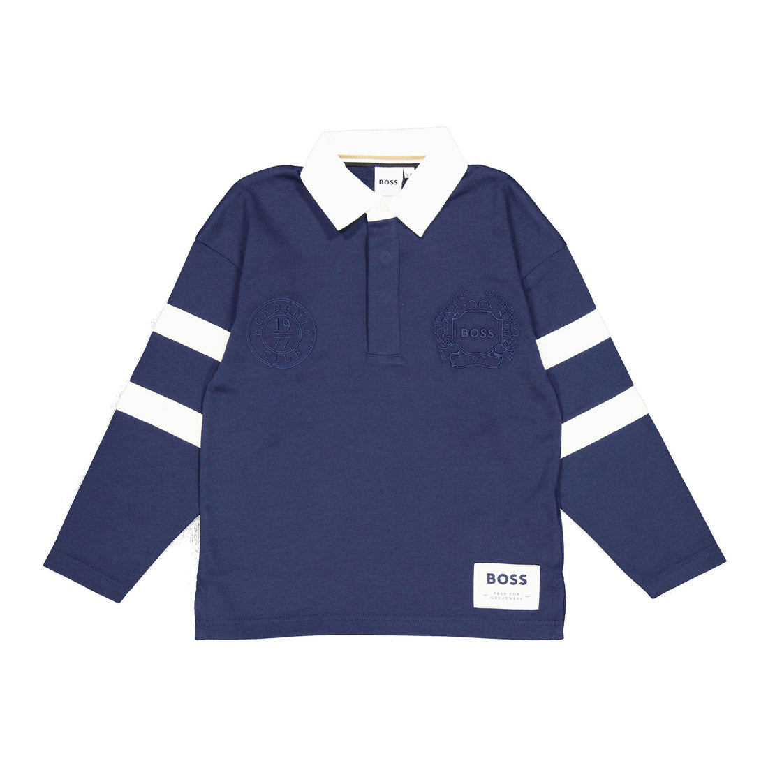 Hugo Boss Navy Stripe Sleeve Polo