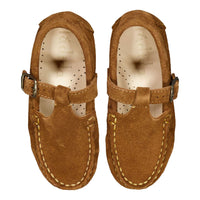 Ladida Shoes Camel Seude T Strap Shoe