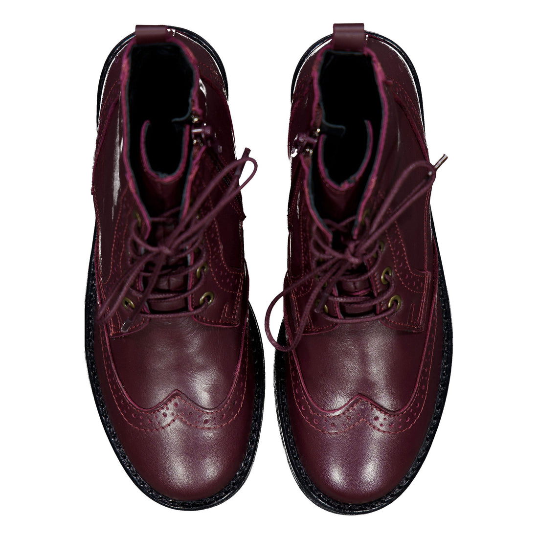 Ladida Shoes Burgundy Lace Up Booties