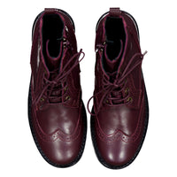 Ladida Shoes Burgundy Lace Up Booties