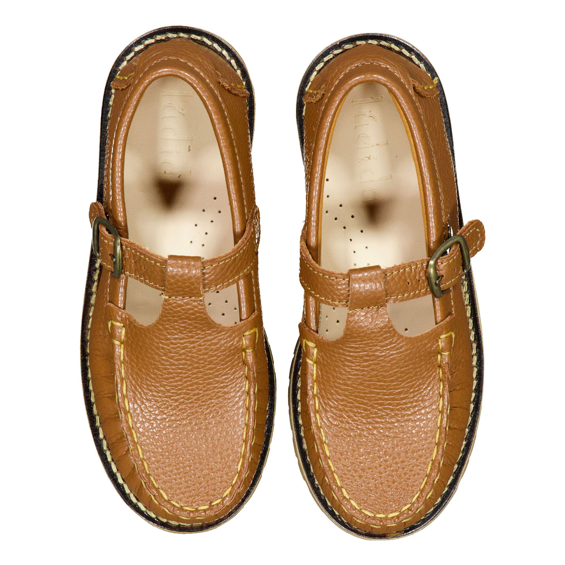 Ladida Shoes Camel Chunky T Strap Shoe
