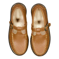 Ladida Shoes Camel Chunky T Strap Shoe