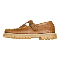 Ladida Shoes Camel Chunky T Strap Shoe