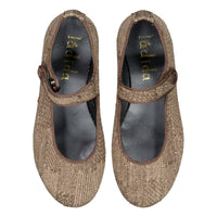 Ladida Shoes Brown Textured Mary Jane