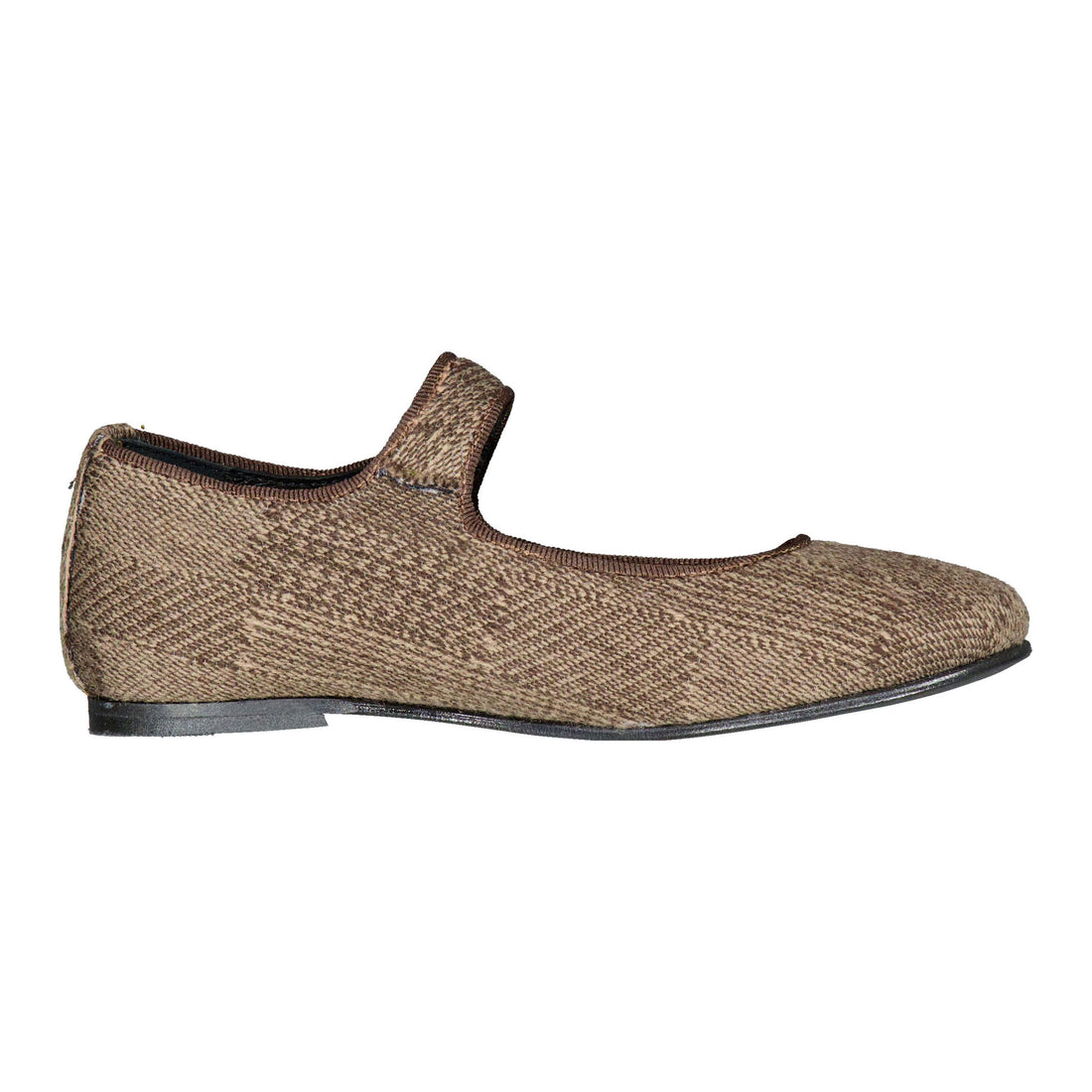 Ladida Shoes Brown Textured Mary Jane