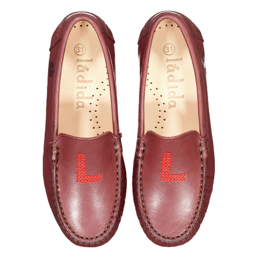 Ladida Shoes Burgundy L Embroidered Loafer