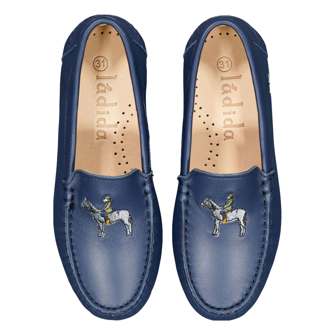 Ladida Shoes Navy Horse Embroidered Loafer