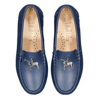 Ladida Shoes Navy Horse Embroidered Loafer