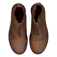 Ladida Shoes Brown Suede Zipper Booties