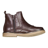 Ladida Shoes Brown Leather Wingtip Bootie