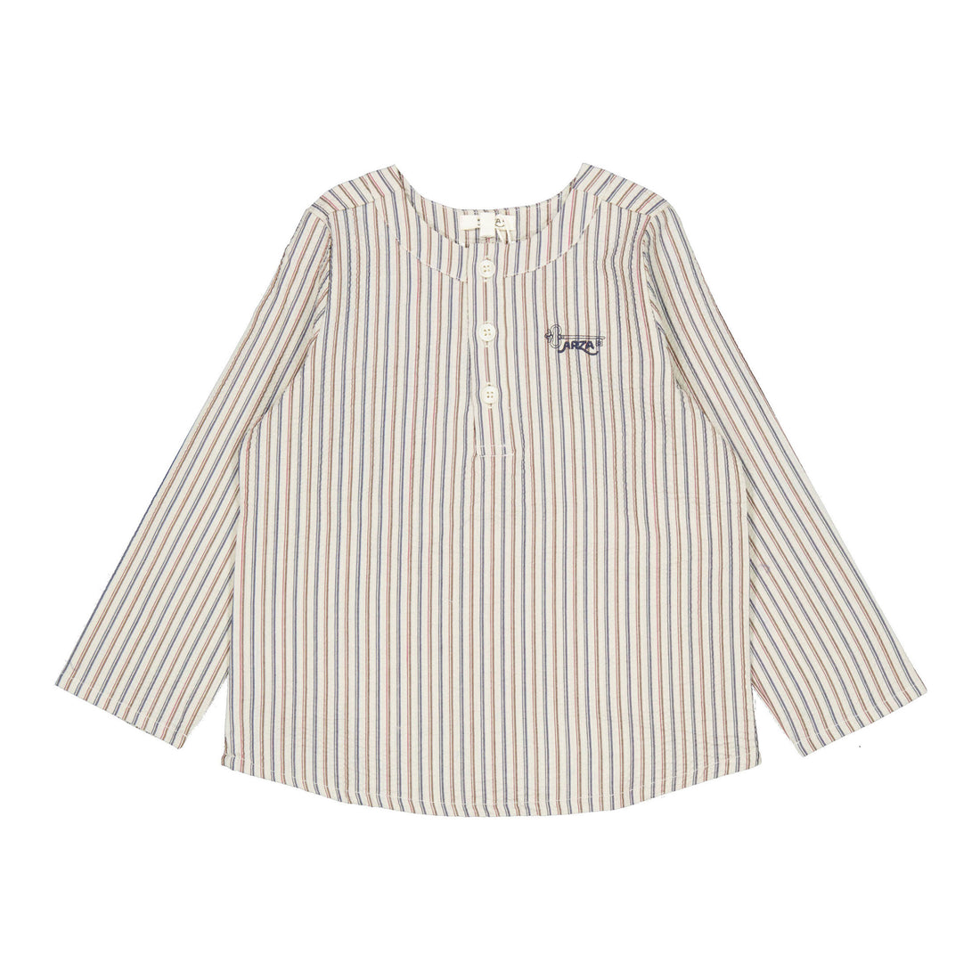 Arza Taupe Seersucker Stripe Tunic