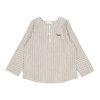 Arza Taupe Seersucker Stripe Tunic