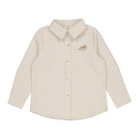 Arza Brown Check Button Down Shirt