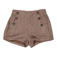 Arza Brown Textured Wool Shorts