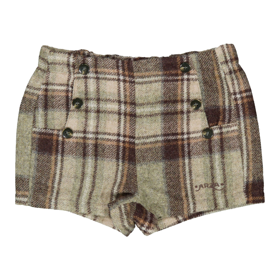 Arza Brown Plaid Shorts