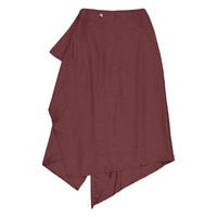 Clubhouse Wine Asymmetrical Wrap Skirt