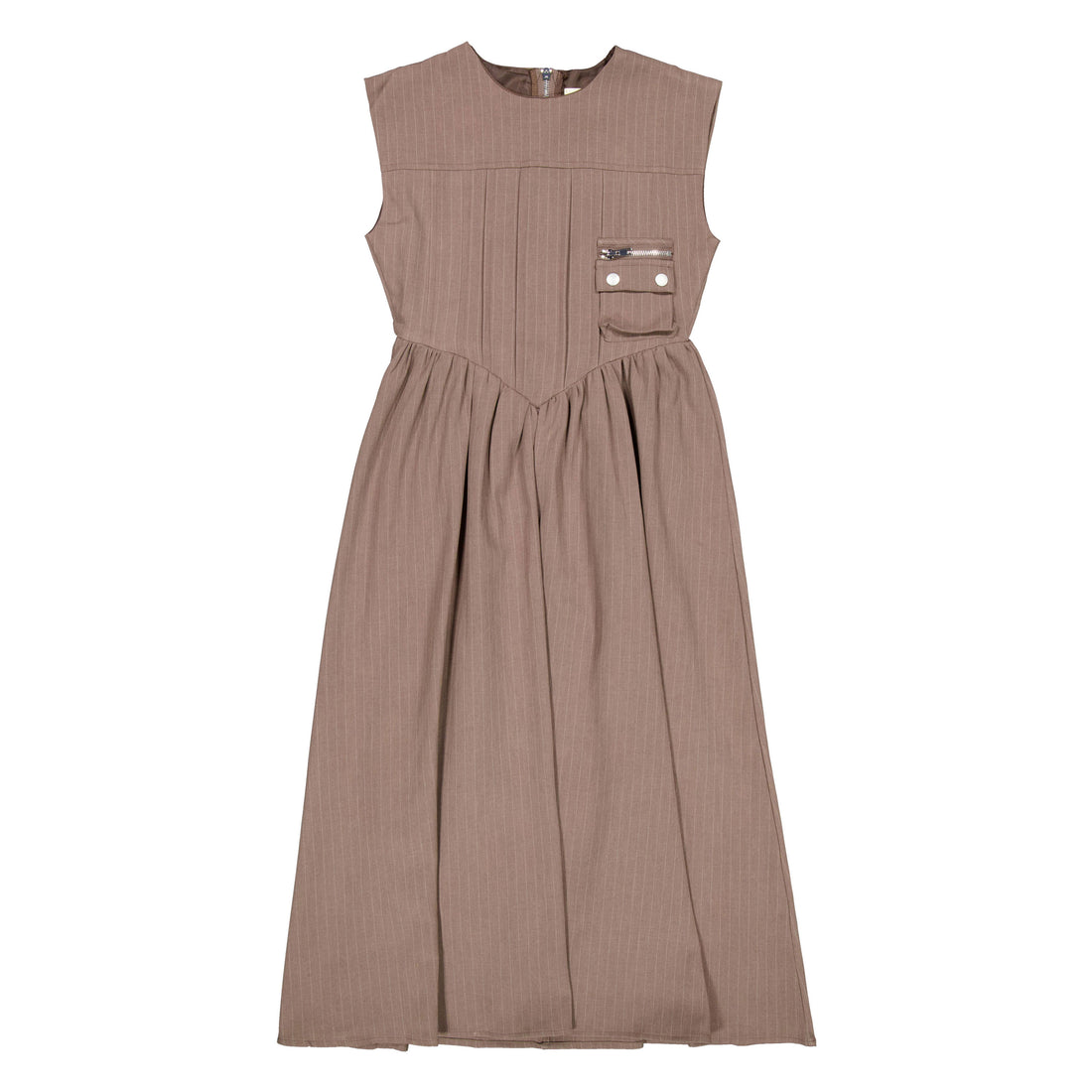 Clubhouse Brown Pinstripe Corset Dress