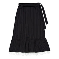 Clubhouse Pinstripe Wrap Skirt